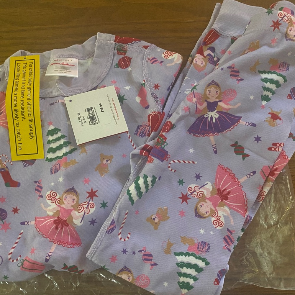 Hanna Andersson dancing fairy girls pajamas size 6-7